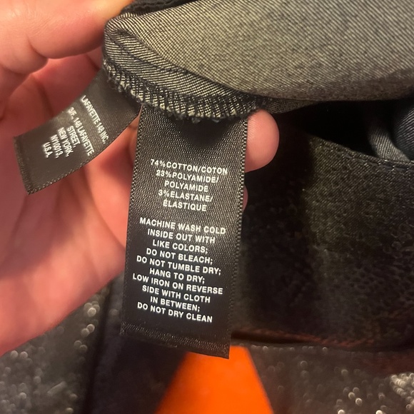 Lafayette 148 New York black shiny foil snakeskin mid-rise straight leg jeans - Picture 10 of 13